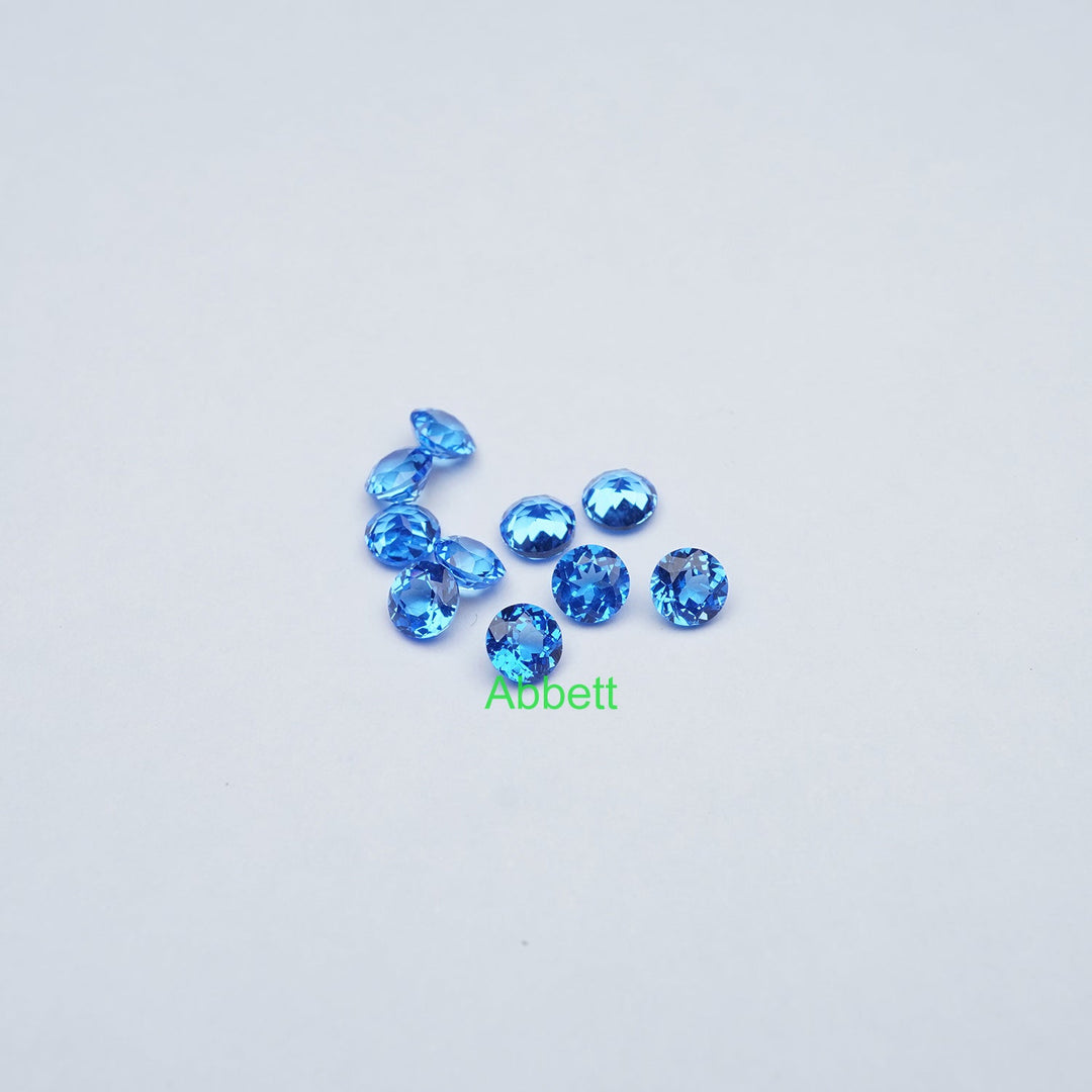 Round lab grown cobalt spinel melee