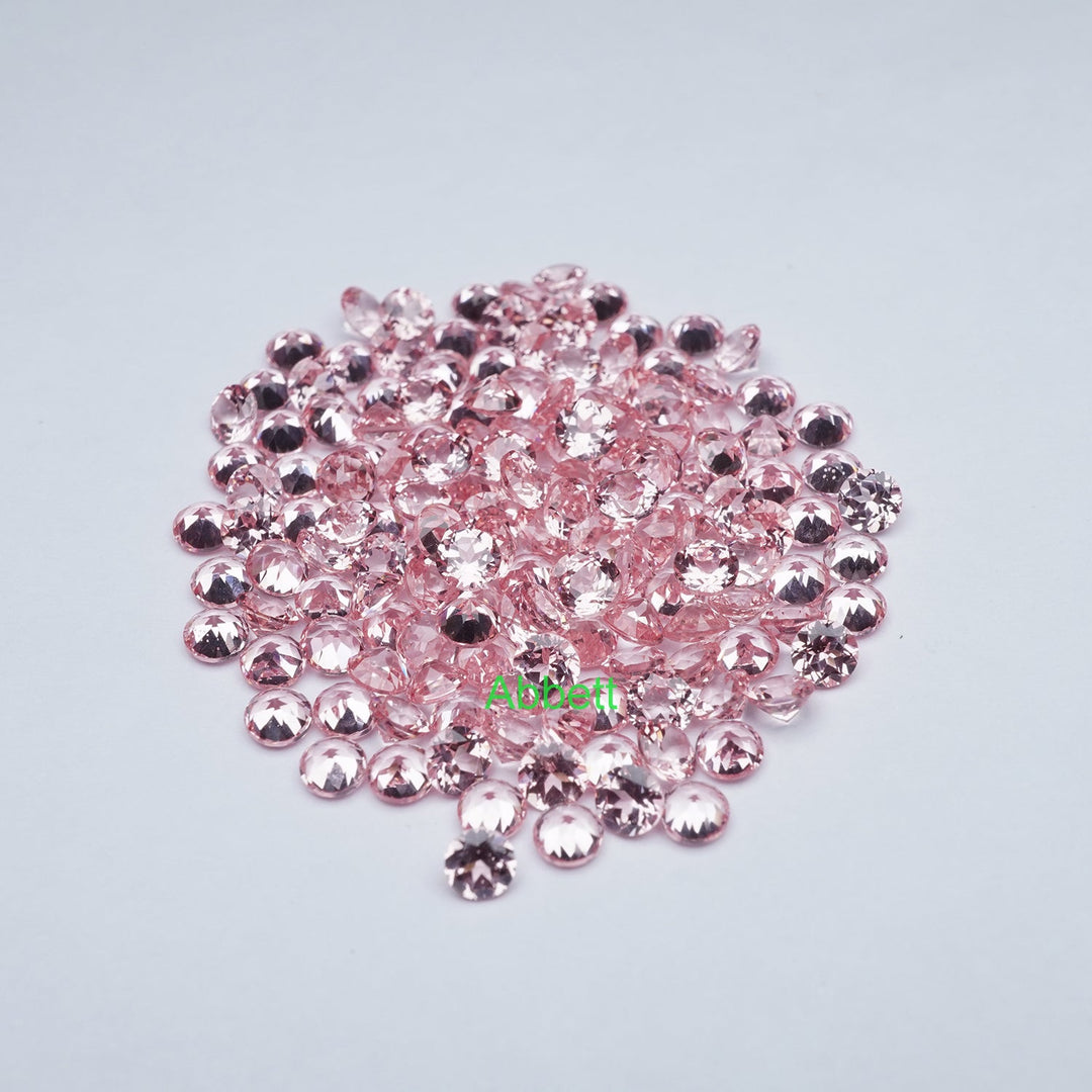 Round melee lab grown padparadscha sapphire