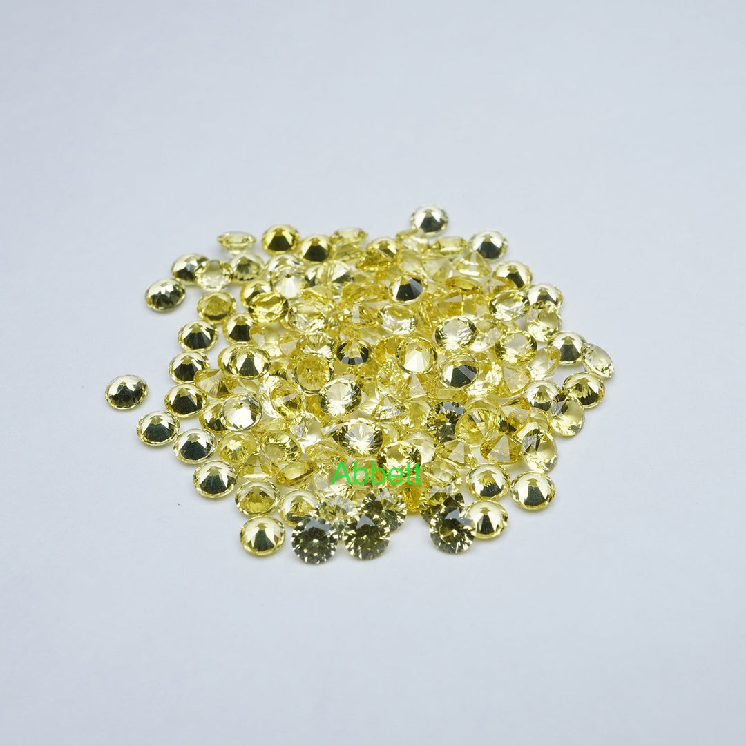 Round melee lab grown yellow sapphire