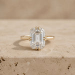 4 CT Emerald Lab-Grown Diamond Double-Prong Engagement Ring
