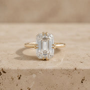 4 CT Emerald Lab-Grown Diamond Double-Prong Engagement Ring