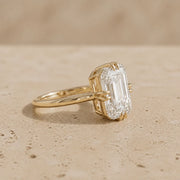 4 CT Emerald Lab-Grown Diamond Double-Prong Engagement Ring