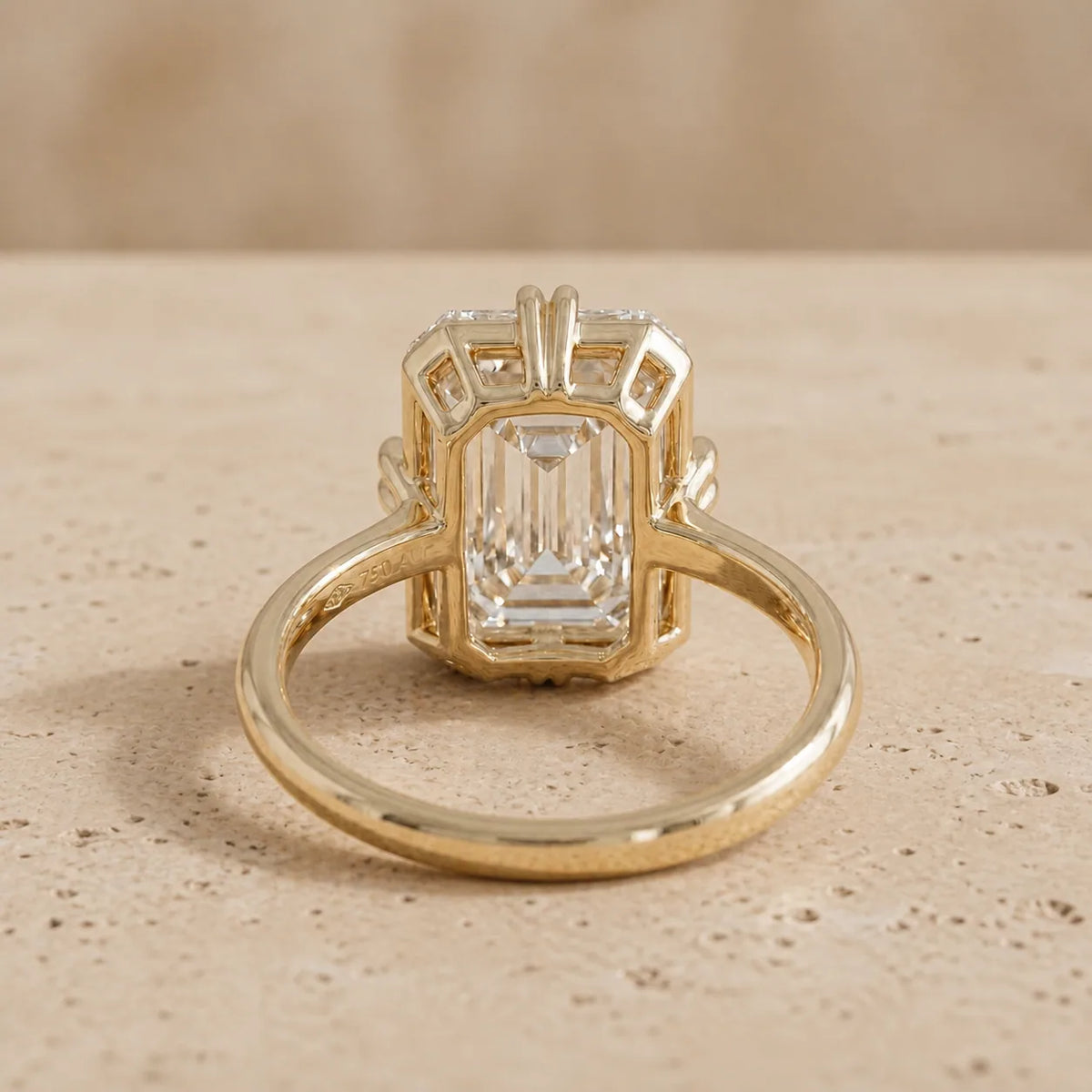4 CT Emerald Lab-Grown Diamond Double-Prong Engagement Ring