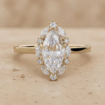 4 CT Marquise Lab-Grown Diamond Art Deco Halo Engagement Ring