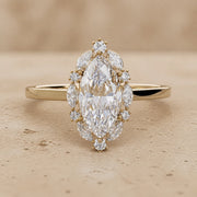 4 CT Marquise Lab-Grown Diamond Art Deco Halo Engagement Ring