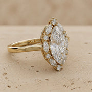 4 CT Marquise Lab-Grown Diamond Art Deco Halo Engagement Ring