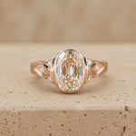 4 CT Old Mine Elongated Cushion Lab-Grown Diamond Art Deco Bezel-Set Nature-Inspired Engagement Ring