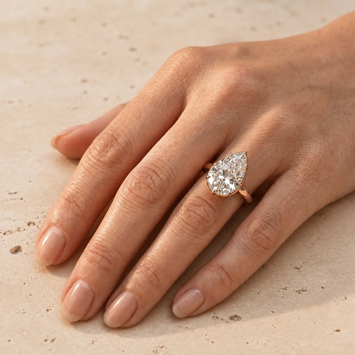 4 CT Pear Lab-Grown Diamond Georgian-Inspired Bezel-Set Cathedral Engagement Ring