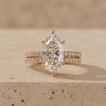 4 CT Dutch Marquise Cut Lab-Grown Diamond Vintage-Inspired Bridal Ring Set