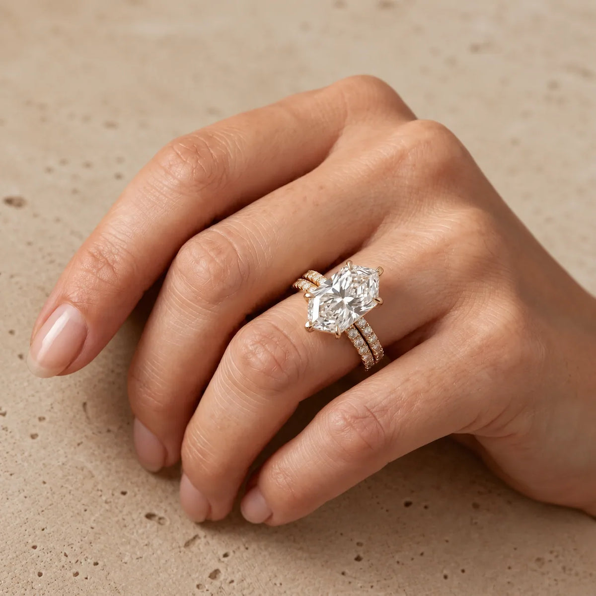 4 CT Dutch Marquise Cut Lab-Grown Diamond Vintage-Inspired Bridal Ring Set