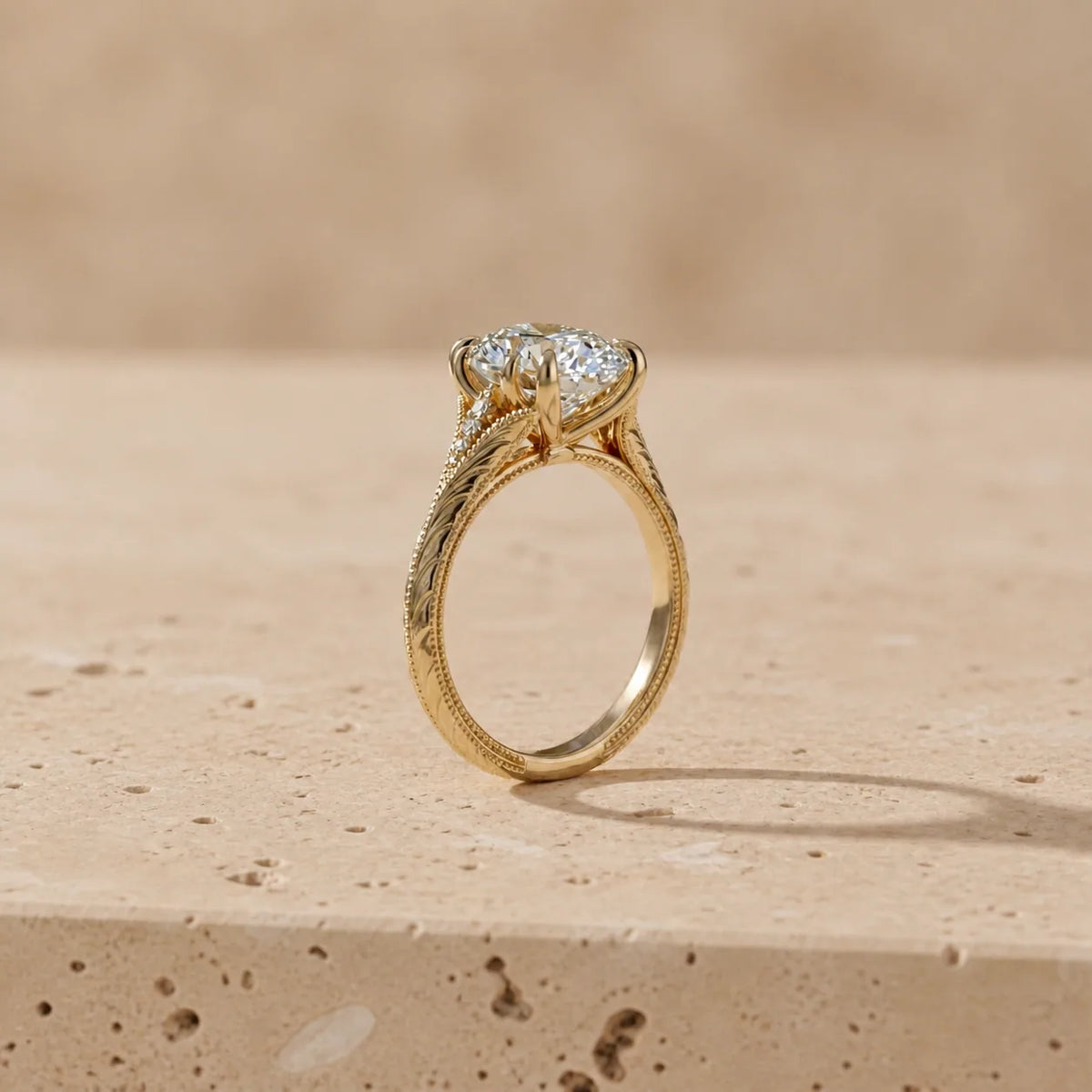 4 CT Oval Cut Lab-Grown Diamond Classic Engagement Ring