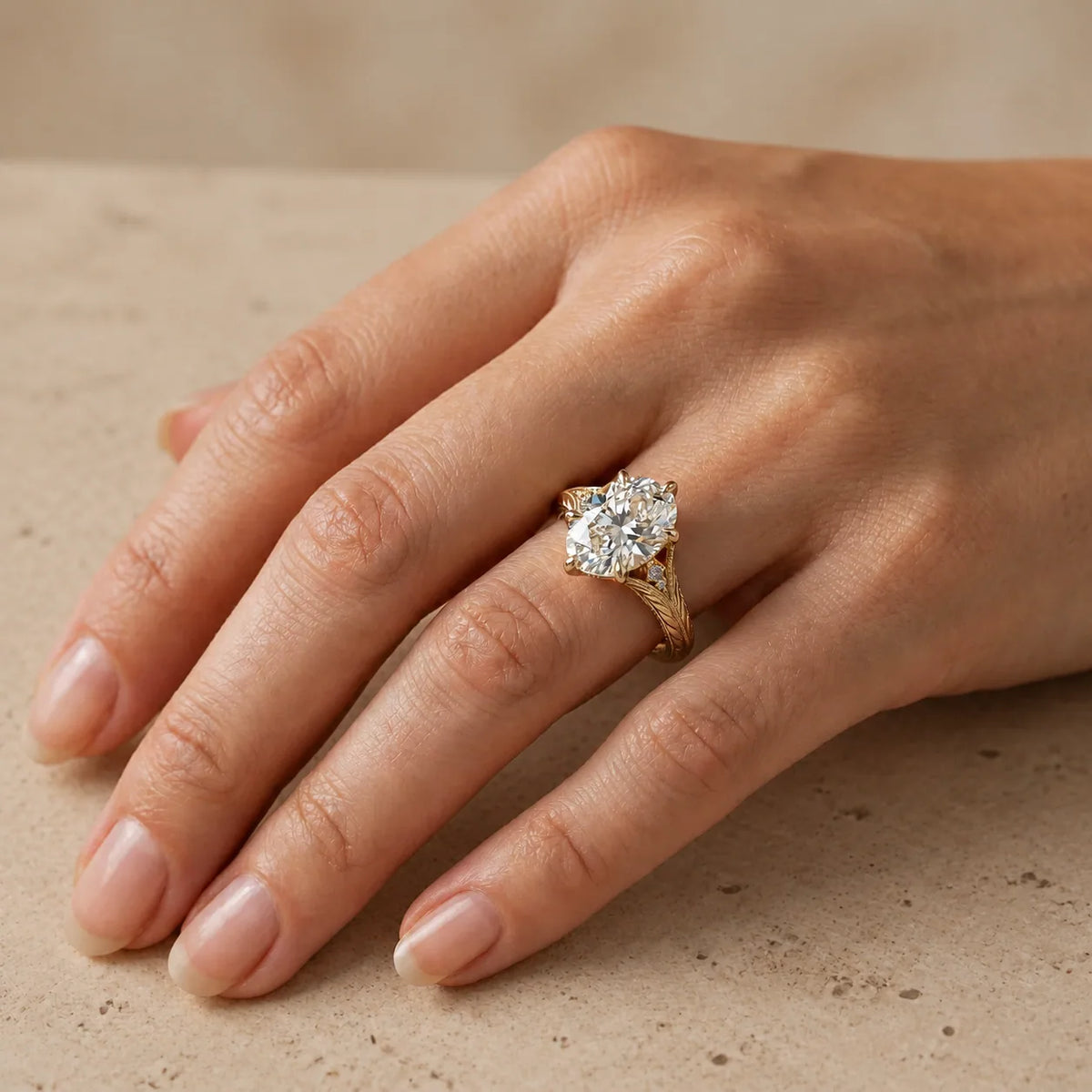 4 CT Oval Cut Lab-Grown Diamond Classic Engagement Ring