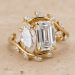 5.4 CT Radiant & Marquise Lab-Grown Diamond Nature-Inspired Leaf & Vine Toi et Moi Ring