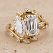 5.4 CT Radiant & Marquise Lab-Grown Diamond Nature-Inspired Leaf & Vine Toi et Moi Ring