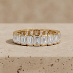 5 CTW Emerald Lab-Grown Diamond Half-Bezel Full Eternity Band