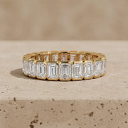 5 CTW Emerald Lab-Grown Diamond Half-Bezel Full Eternity Band