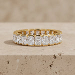 5 CTW Radiant Lab-Grown Diamond Half-Bezel Full Eternity Band