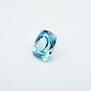 Antique cushion lab grown Santa Maria sapphire