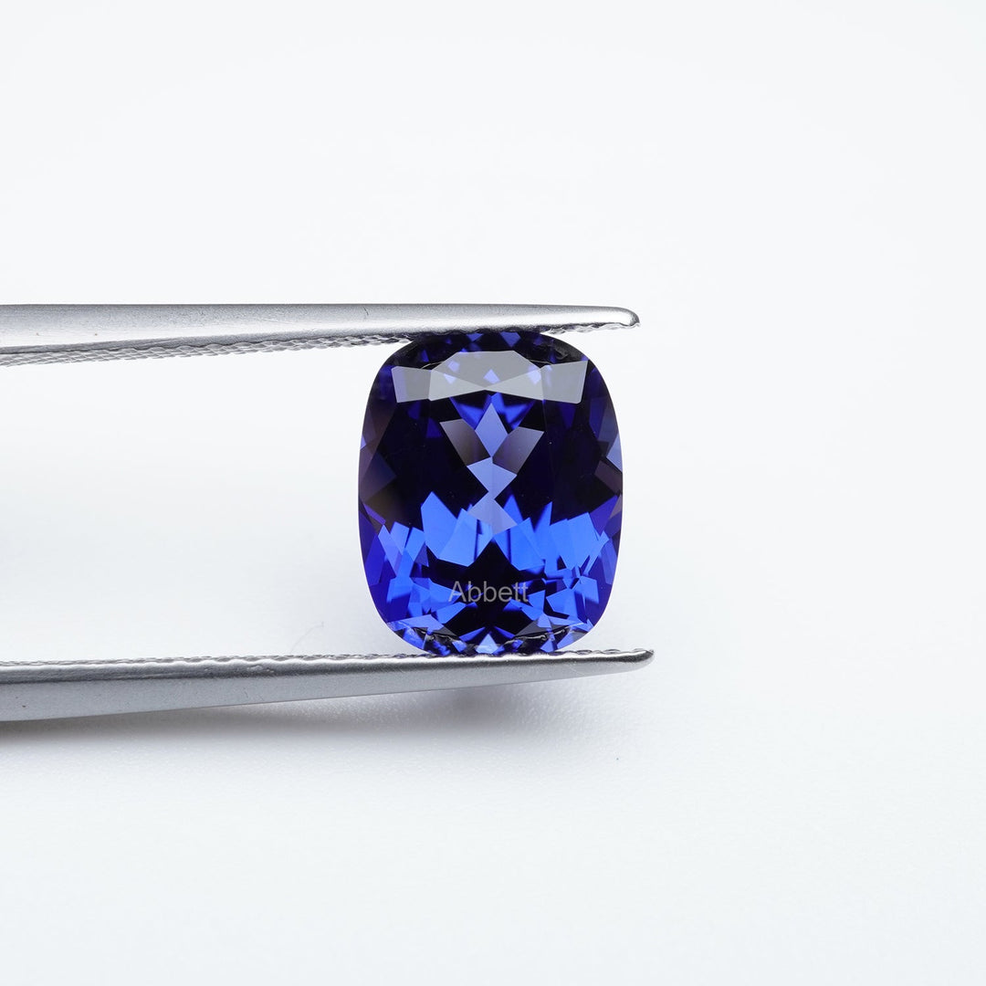 Antique cushion lab grown blue sapphire