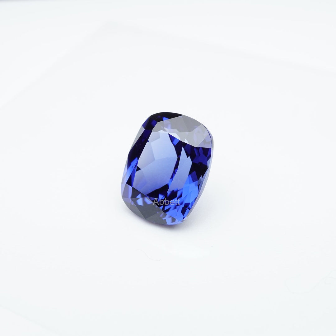 Antique cushion lab grown blue sapphire