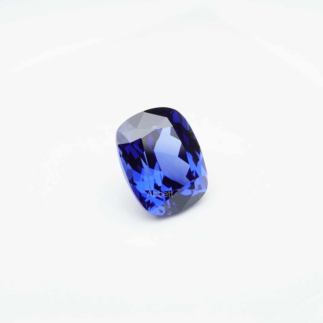 Antique cushion lab grown blue sapphire
