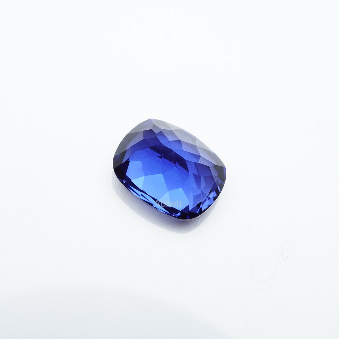 Antique cushion lab grown blue sapphire