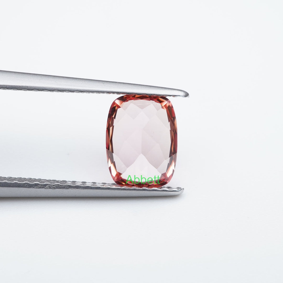 Antique cushion lab grown champagne sapphire