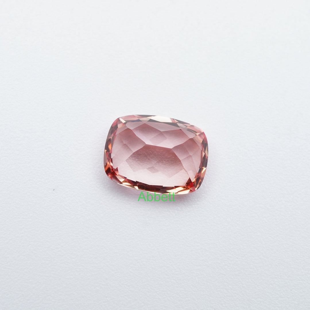 Antique cushion lab grown champagne sapphire