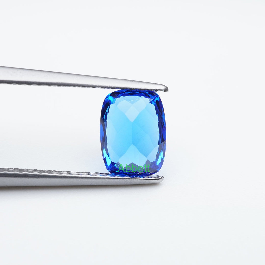 Antique cushion lab grown cobalt spinel