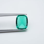 Antique cushion lab grown emerald