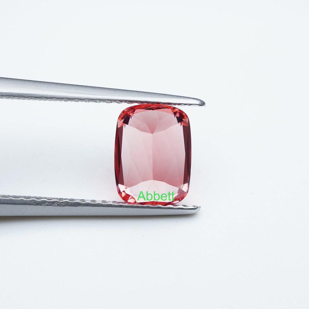 Antique cushion lab grown padparadscha sapphire