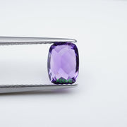 Antique cushion lab grown purple sapphire