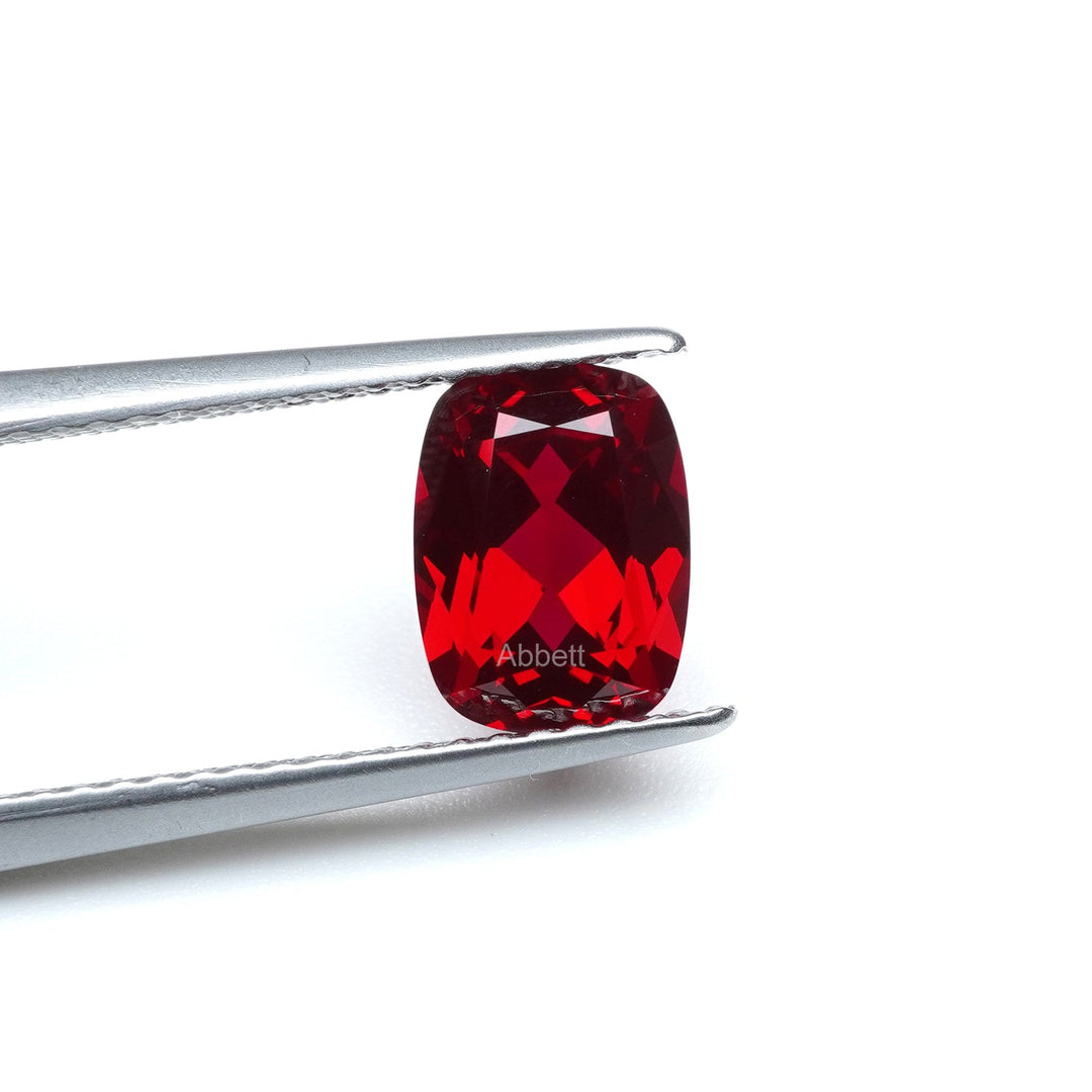 Antique cushion lab grown ruby