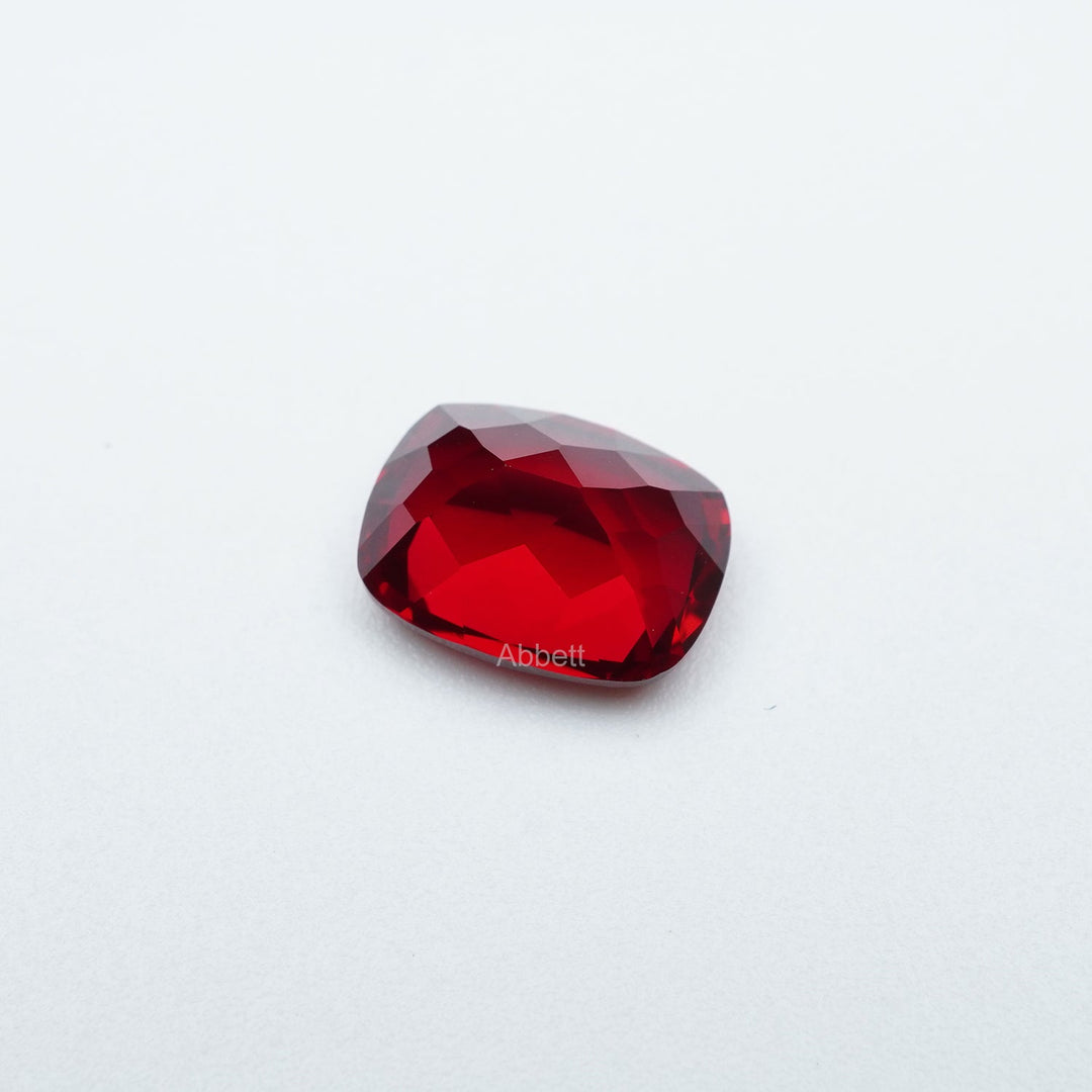 Antique cushion lab grown ruby
