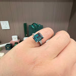 Load image into Gallery viewer, Art Deco Emerald Cut Lab-Grown Alexandrite Ring | 4.2ct Structural Solitaire with Pavé Band