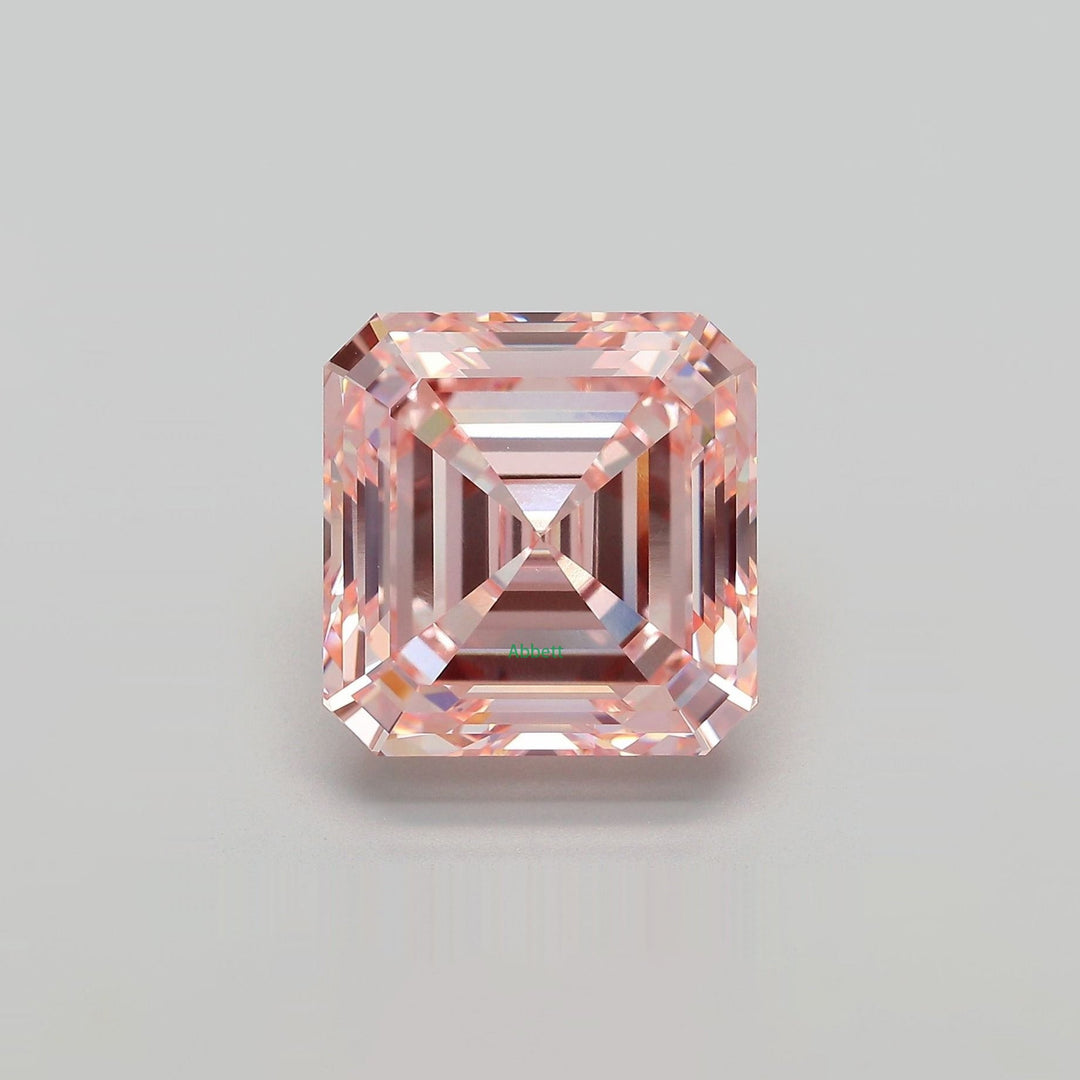 Asscher lab grown pink diamond