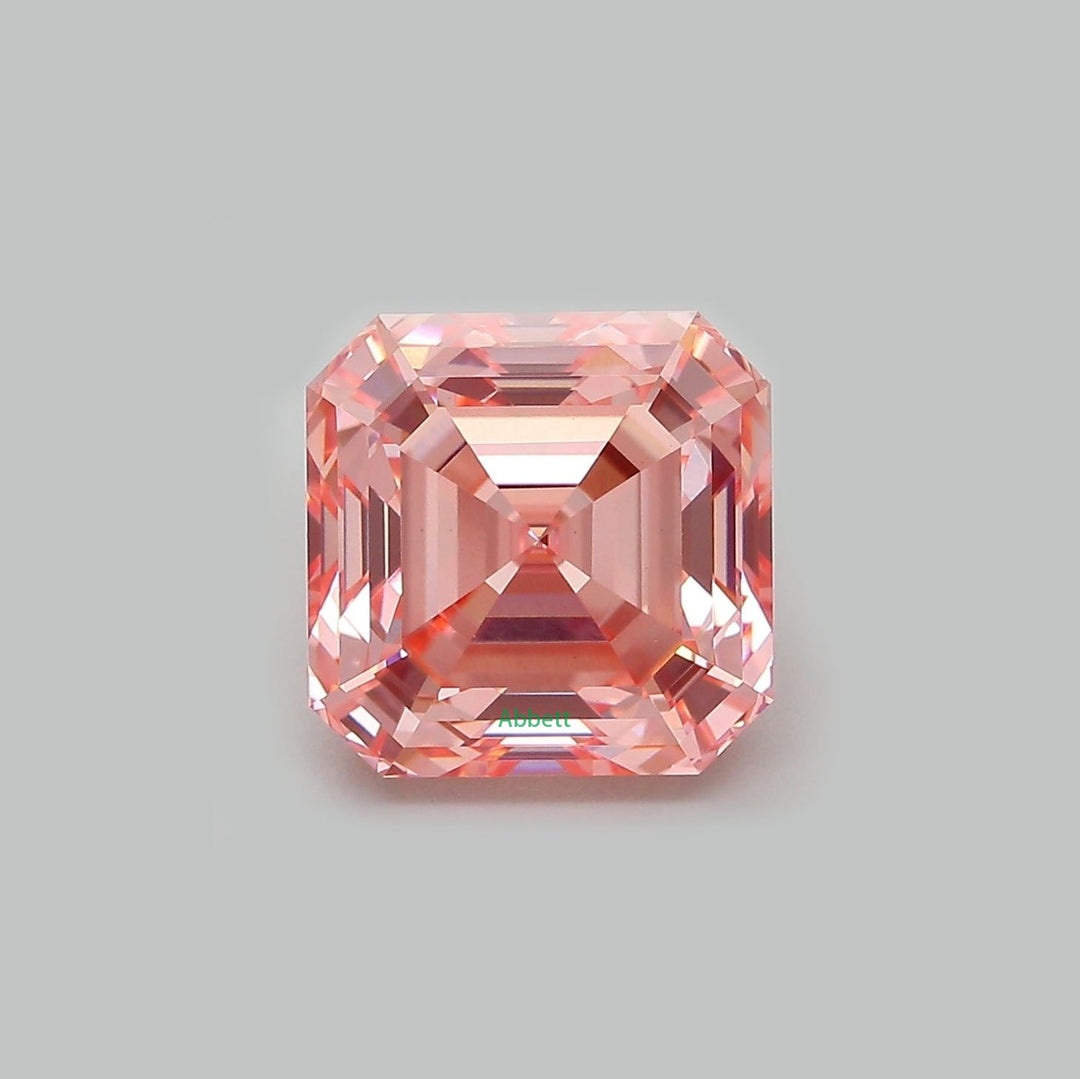 Asscher lab grown pink diamond