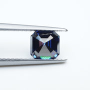 Asscher blue moissanite