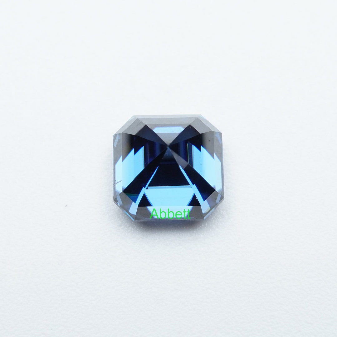 Asscher blue moissanite