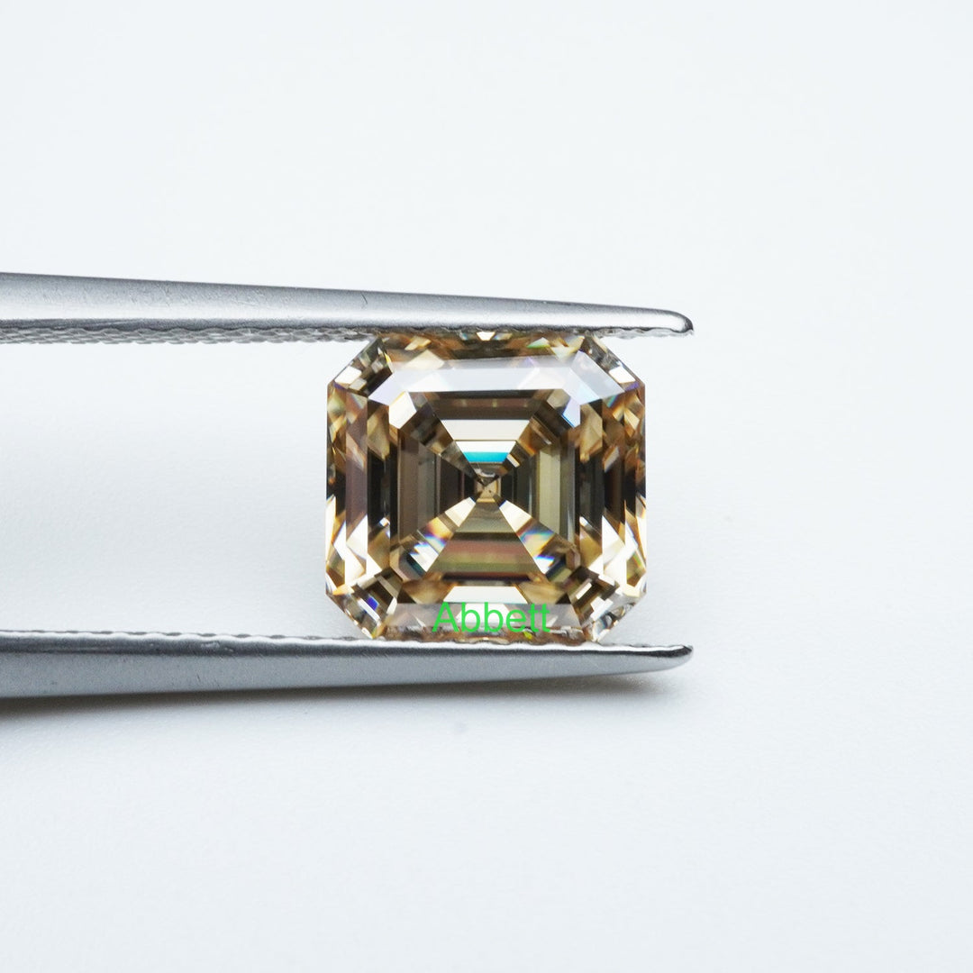 Asscher brown moissanite