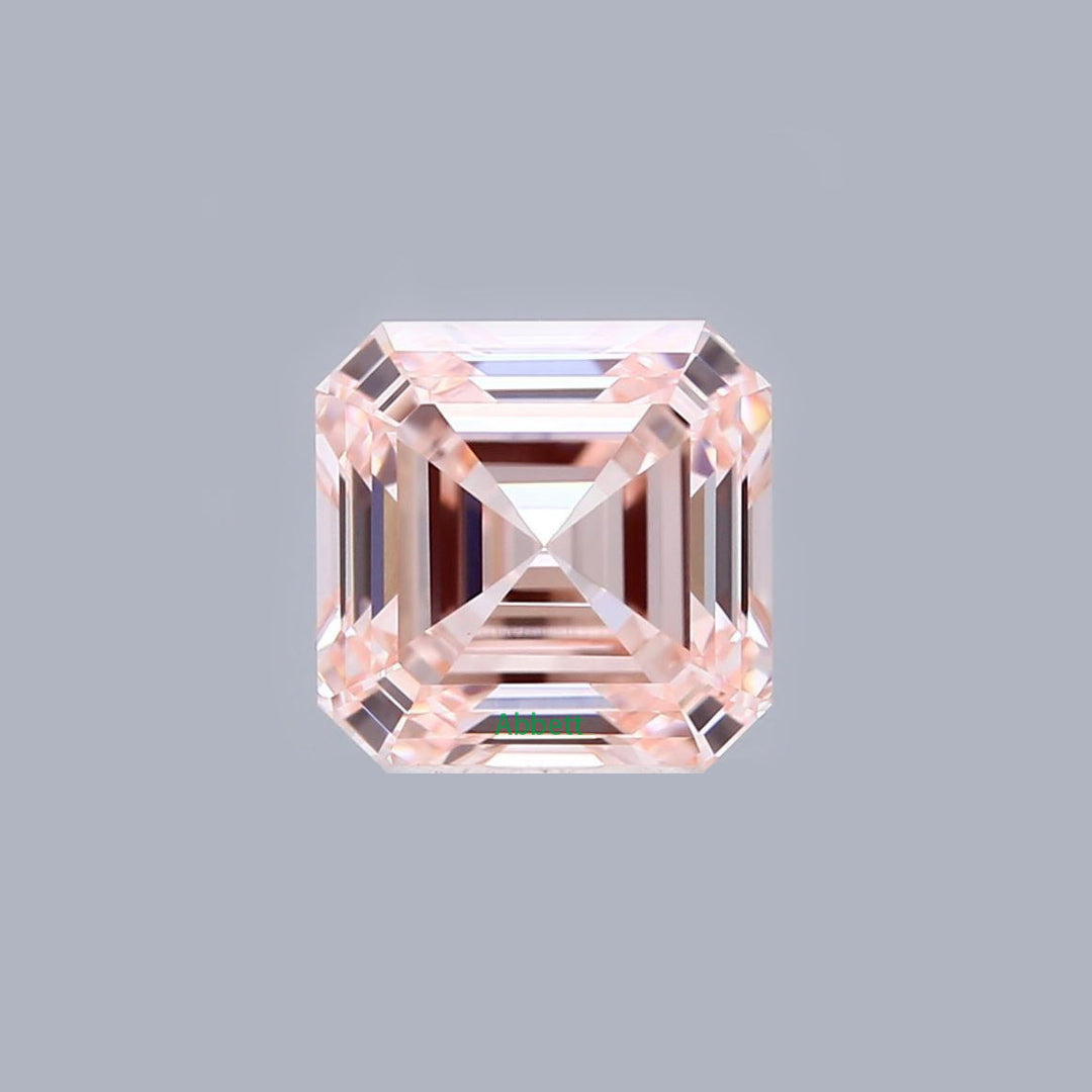 Asscher lab grown pink diamond