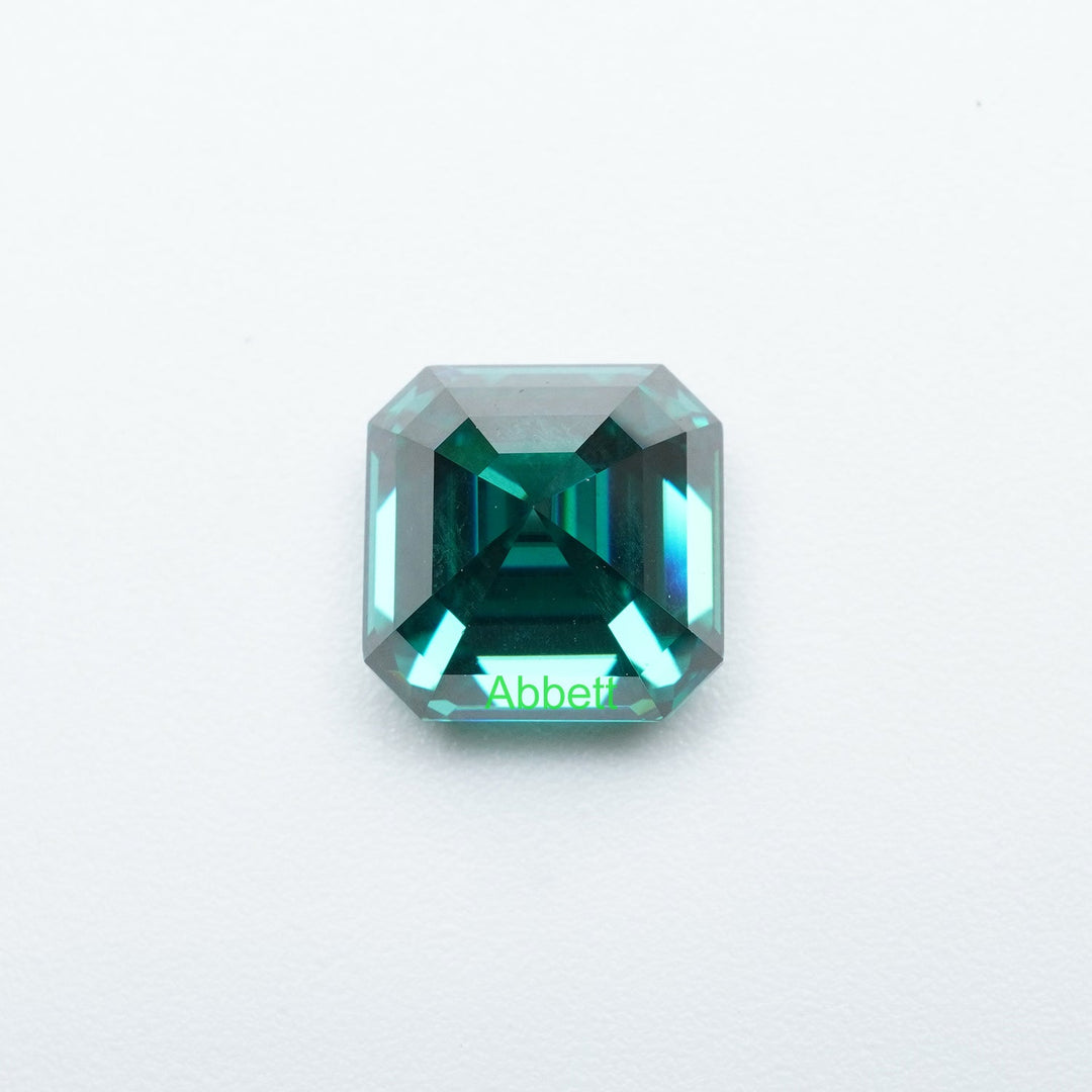 Asscher green moissanite