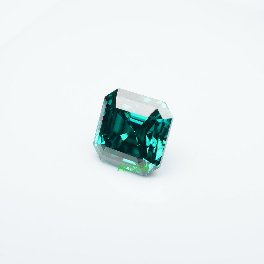 Asscher green moissanite