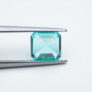Asscher lab grown Paraiba YAG