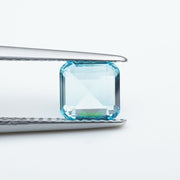 Asscher lab grown santa maria sapphire