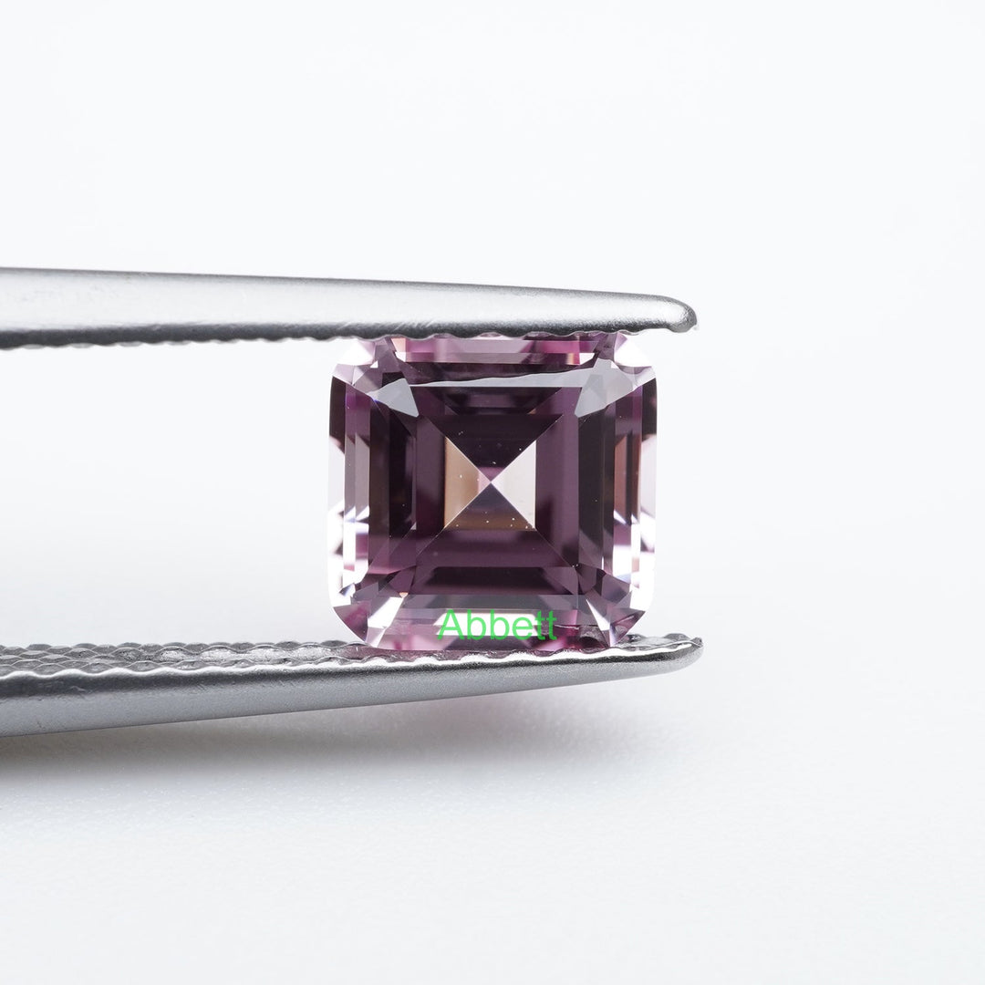 Asscher lab grown champagne sapphire