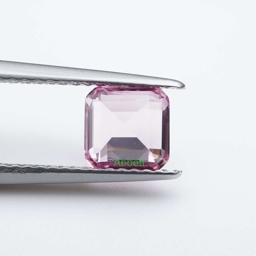 Asscher lab grown champagne sapphire