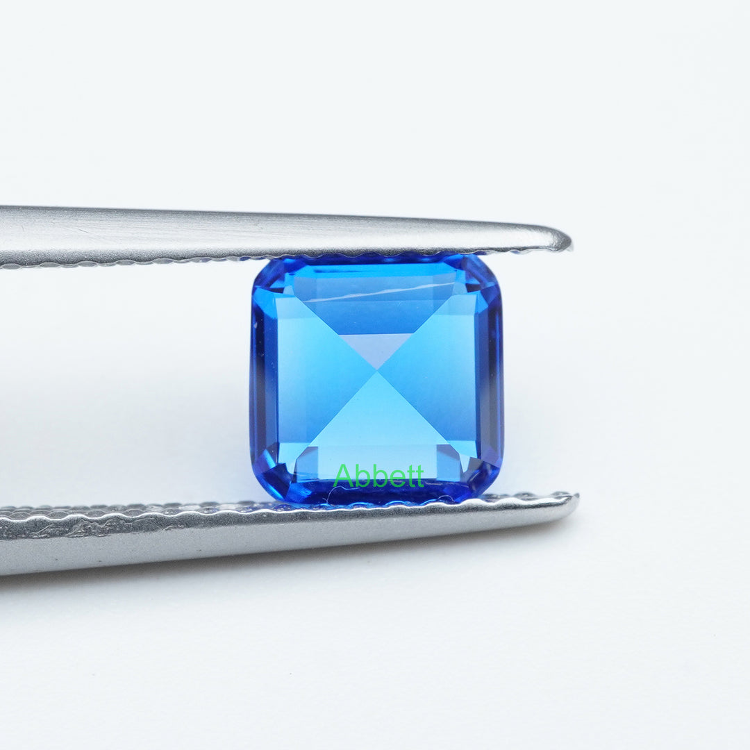 Asscher lab grown cobalt spinel