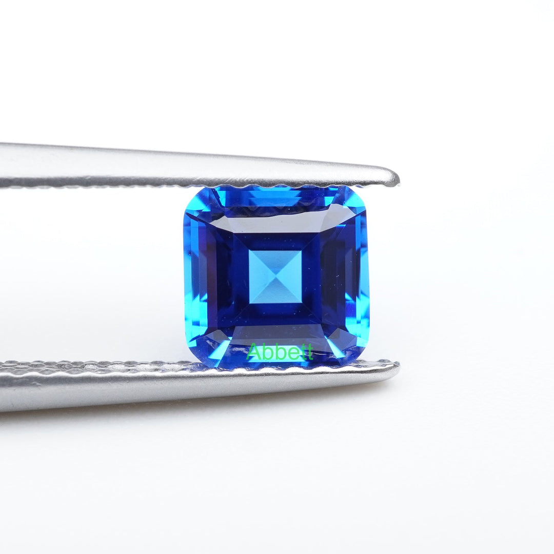 Asscher lab grown cobalt spinel