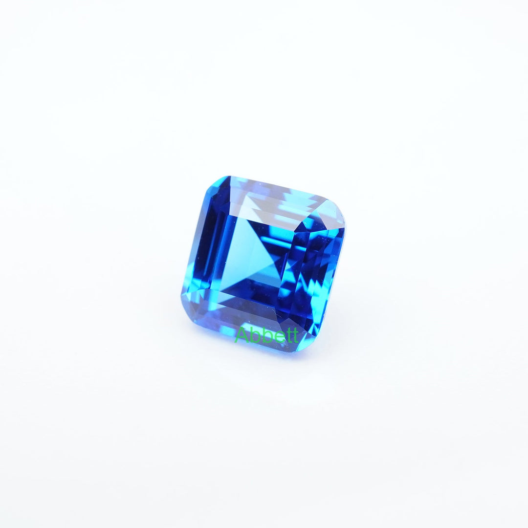 Asscher lab grown cobalt spinel